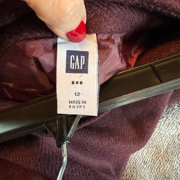 Vintage GAP Maroon Wool Blend MIDI Skirt with Ruffle. Size 12 - Picture 4 of 6